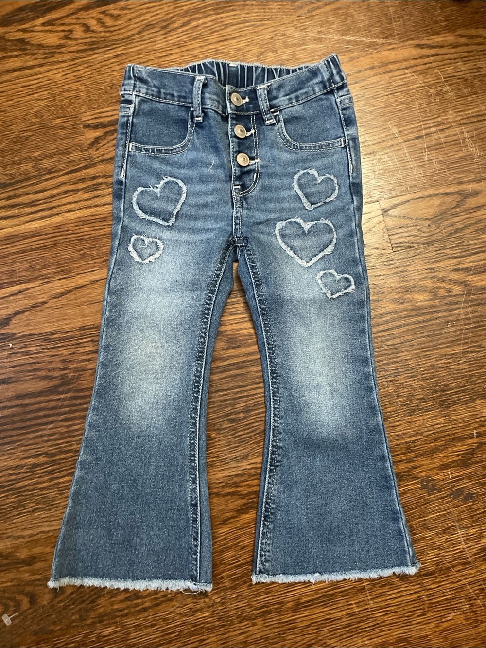Super Cute wonder nation Toddler Girl Flare Jeans with Heart Detail